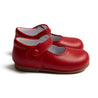 Leather Mary-Jane Baby Shoes Red Shoes  from Pepa London