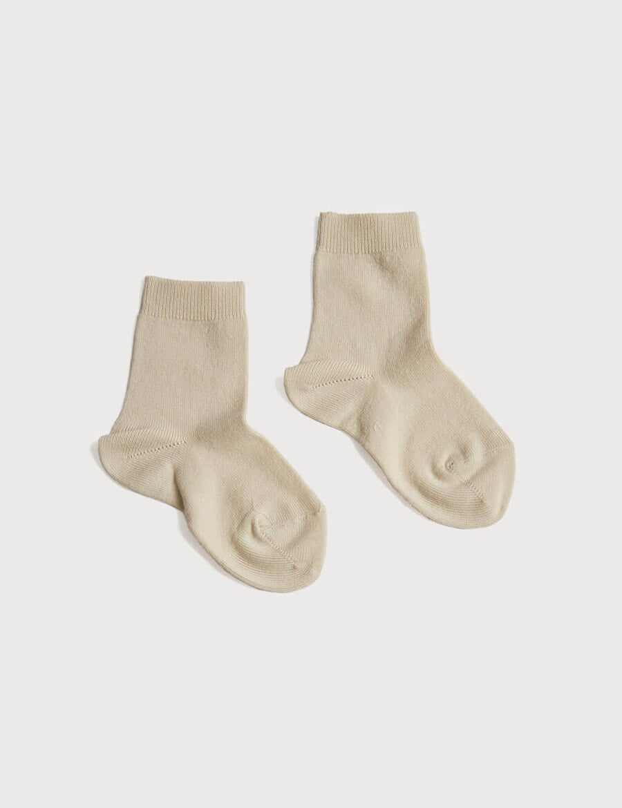 Cotton Short Socks Beige (0mths-10yrs) Socks from Pepa London