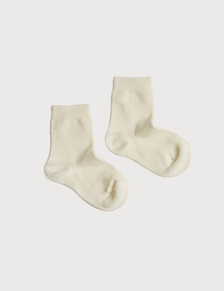 Cotton Short Socks Cream (0mths-10yrs) Socks from Pepa London