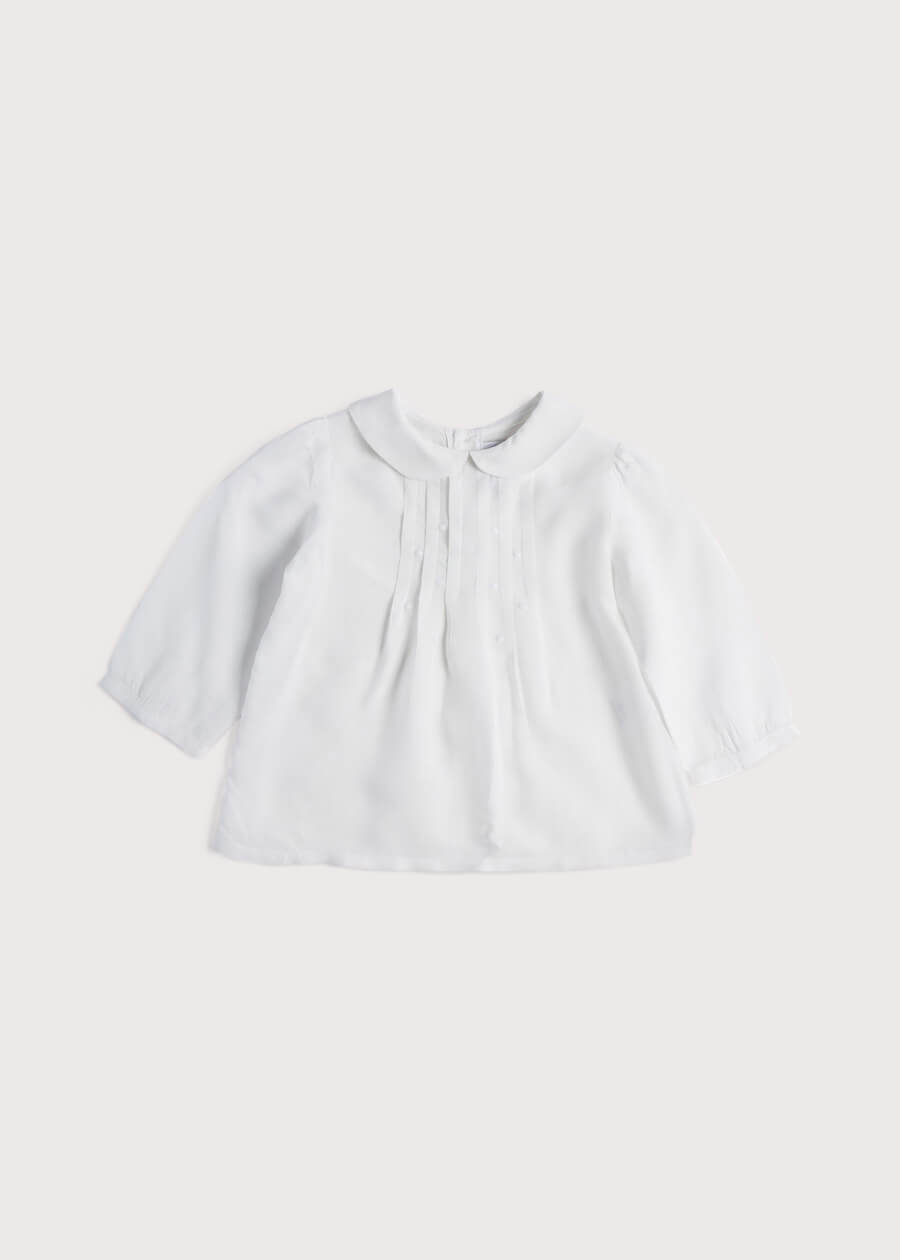 White Cotton Shirt with Delicate Embroidery Blouses  from Pepa London