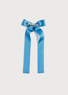 Blue Silky Long Bow Clip Hair Accessories  from Pepa London