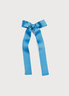 Blue Silky Long Bow Clip Hair Accessories  from Pepa London