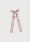 Pink Silky Long Bow Clip Hair Accessories  from Pepa London