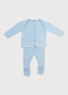 Delicate Blue Knitted Cotton Set with Lace Detail Knitwear  from Pepa London