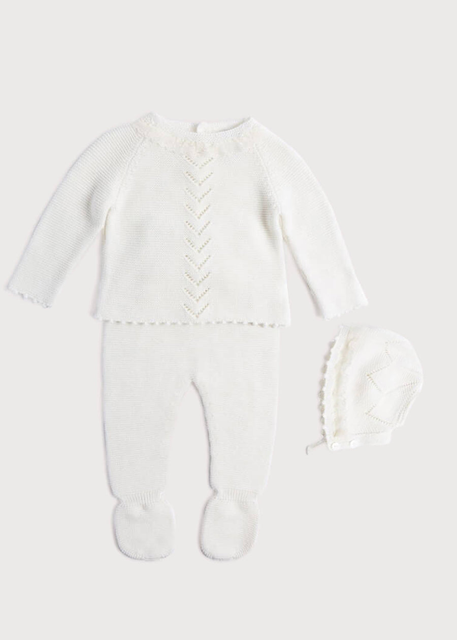 Delicate Ivory Lace Cotton Set (1-12mths) Sets from Pepa London