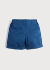 Classic Turn-up Hem Cotton Shorts in French Blue (18mths-3yrs) Shorts  from Pepa London