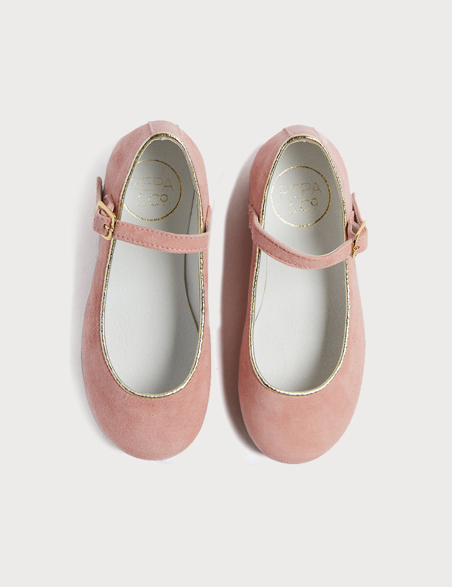 Girls Suede Pink Mary-Jane Shoes (24-34EU) Shoes  from Pepa London