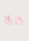 Pink Knitted Cotton Booties Knitted Accessories  from Pepa London