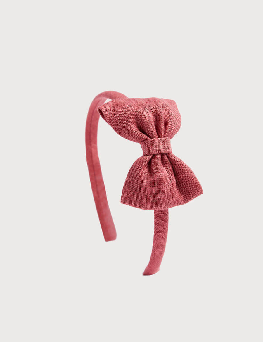 Raspberry Linen Hairband Hair Accessories  from Pepa London