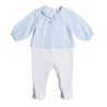 Blue Check Cotton All-in-One (0-6mths) Daywear  from Pepa London