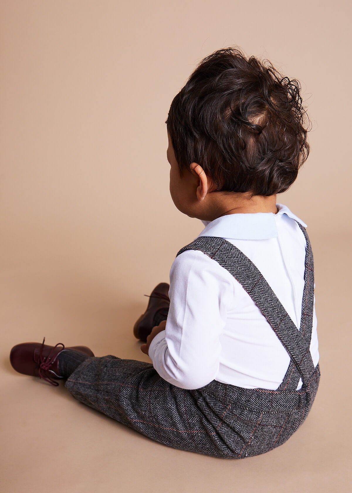 Contrast Polo Collar Long Sleeve Top in White (2-4yrs) TOPS & BODYSUITS from Pepa London
