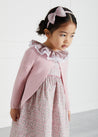 Openwork Hem Single Button Cardigan in Pink (6mths-10yrs) Knitwear  from Pepa London