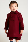 Traditional Burgundy Double Breasted Wool Coat Coats  from Pepa London