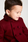 Traditional Burgundy Double Breasted Wool Coat Coats  from Pepa London