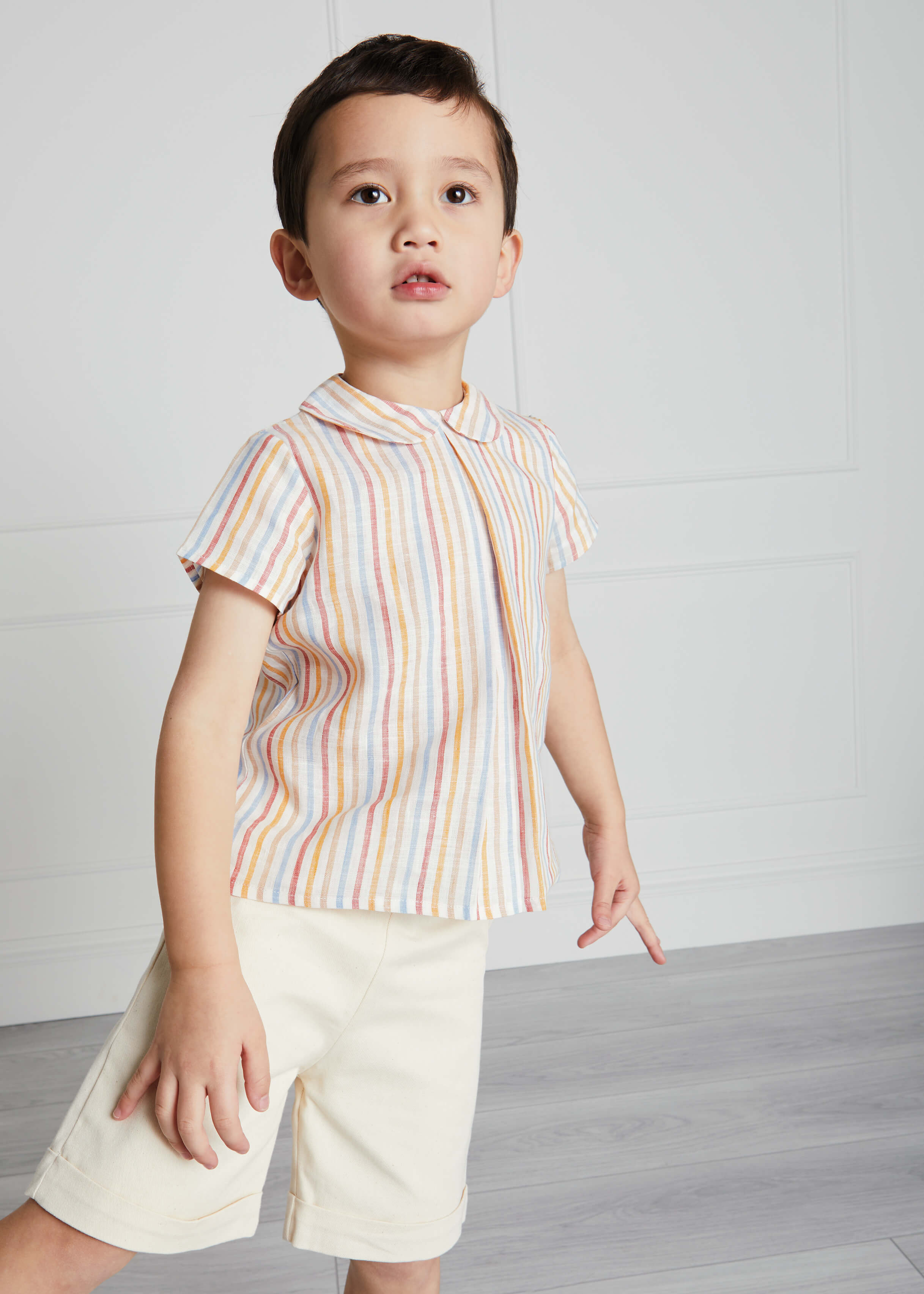 Faux Pocket Elasticated Waist Shorts in Ivory (12mths-4yrs) Shorts from Pepa London