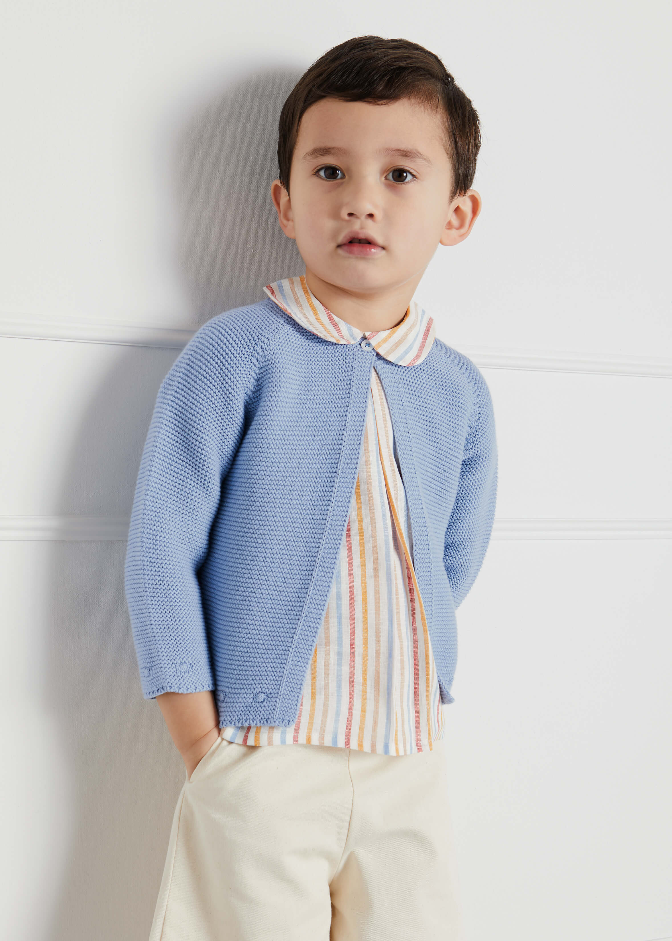 Faux Pocket Elasticated Waist Shorts in Ivory (12mths-4yrs) Shorts from Pepa London