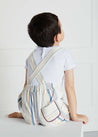 Light Striped Dungarees in White (18mths-3yrs) Dungarees  from Pepa London