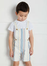 Light Striped Dungarees in White (18mths-3yrs) Dungarees  from Pepa London