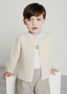 Plain Single Button Cardigan in Cream (6mths-4yrs) Knitwear  from Pepa London
