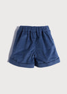 Corduroy Elasticated Waist Shorts in Blue (18mths-3yrs) Shorts  from Pepa London