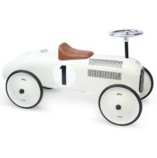 White Vintage Metal Car TOYS from Pepa London
