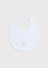 White Bib with Pink Embroidered Rocking Horse Accessories  from Pepa London