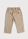 Micro Corduroy Pocket Detail Trousers in Beige (18mths-3yrs) Trousers  from Pepa London