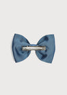 Blue Medium Bow Clip Hair Accessories  from Pepa London