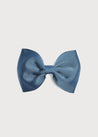 Blue Medium Bow Clip Hair Accessories  from Pepa London