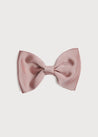 Dusky Pink Medium Bow Clip Hair Accessories  from Pepa London
