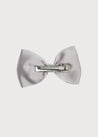 Light Grey Medium Bow Clip Hair Accessories  from Pepa London