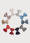 Light Grey Medium Bow Clip Hair Accessories  from Pepa London