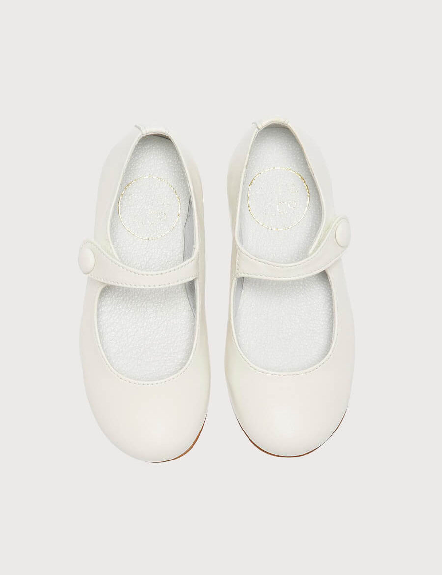 Girls Ivory Leather Mary Jane Shoes (20-34EU) Shoes  from Pepa London