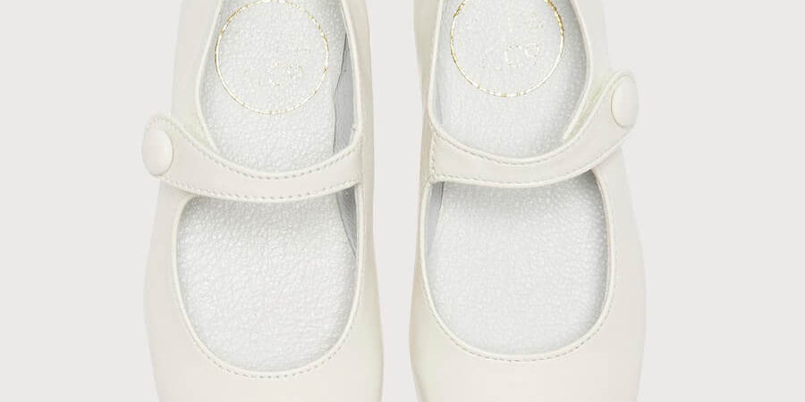 Girls Ivory Leather Mary Jane Shoes (20-34EU) Shoes  from Pepa London