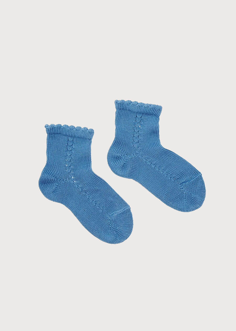 Openwork short socks - Blue (0-8yrs) Socks  from Pepa London