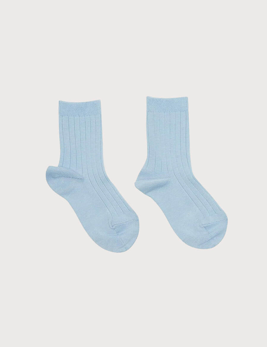 Ribbed short socks - Light Blue (0mths-8yrs) Socks  from Pepa London