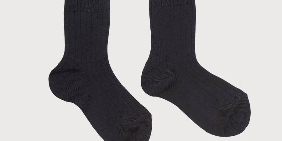 Ribbed short socks - Navy (0mths-10yrs) SOCKS from Pepa London