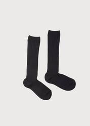 Navy Ribbed Knee-High Socks (3mths-10yrs) Socks from Pepa London