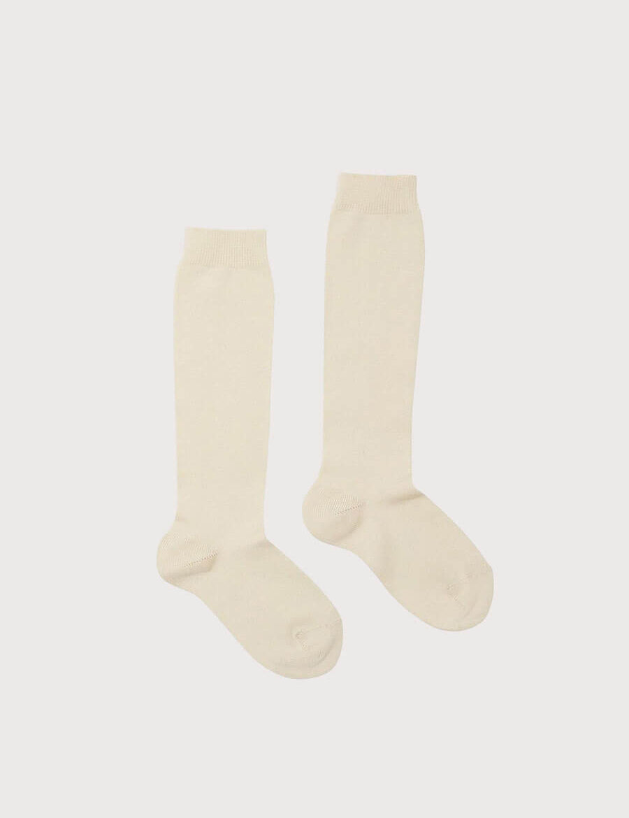 Plain high socks - Sand (0mths-10yrs) Socks from Pepa London