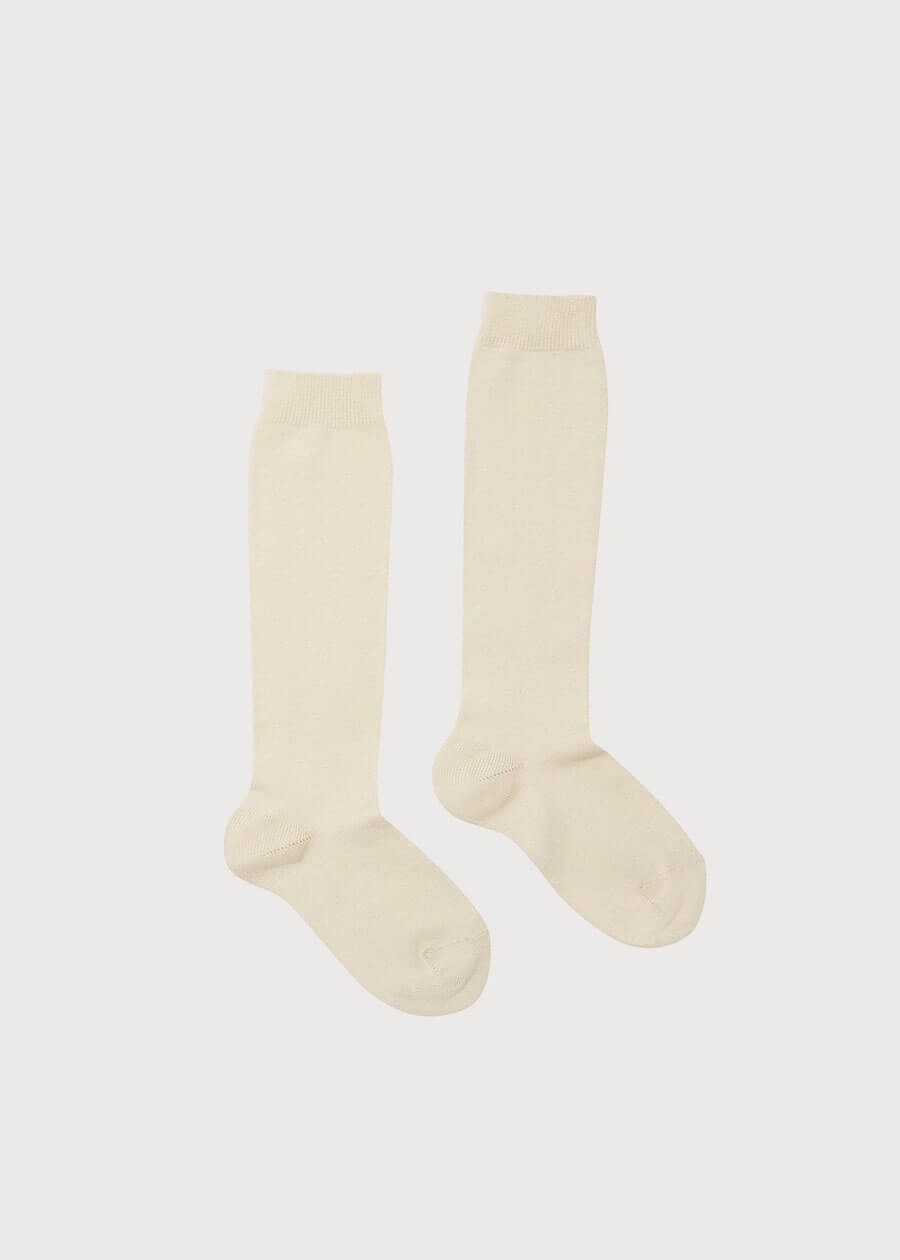 Plain high socks - Sand (0mths-10yrs) Socks from Pepa London