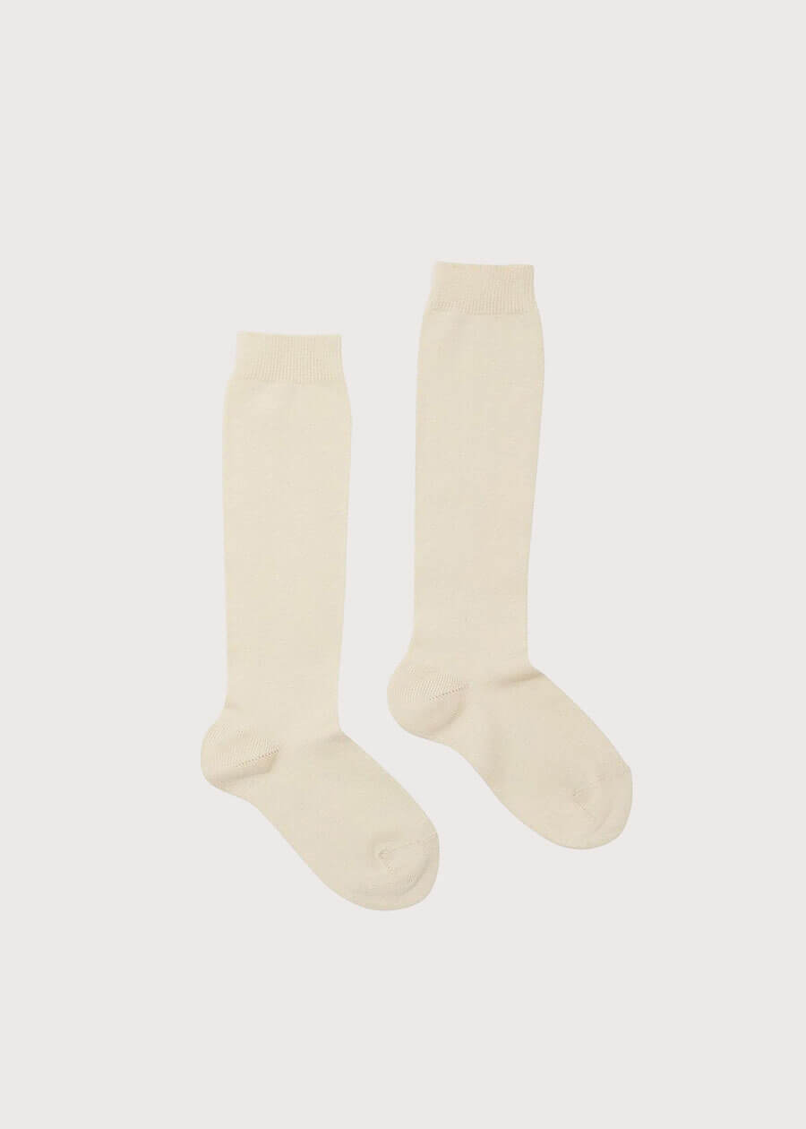 Plain high socks - Sand (3mths-8yrs) Socks  from Pepa London