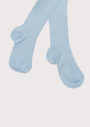 Light Blue Ribbed Tights (0mths-10yrs) Tights from Pepa London