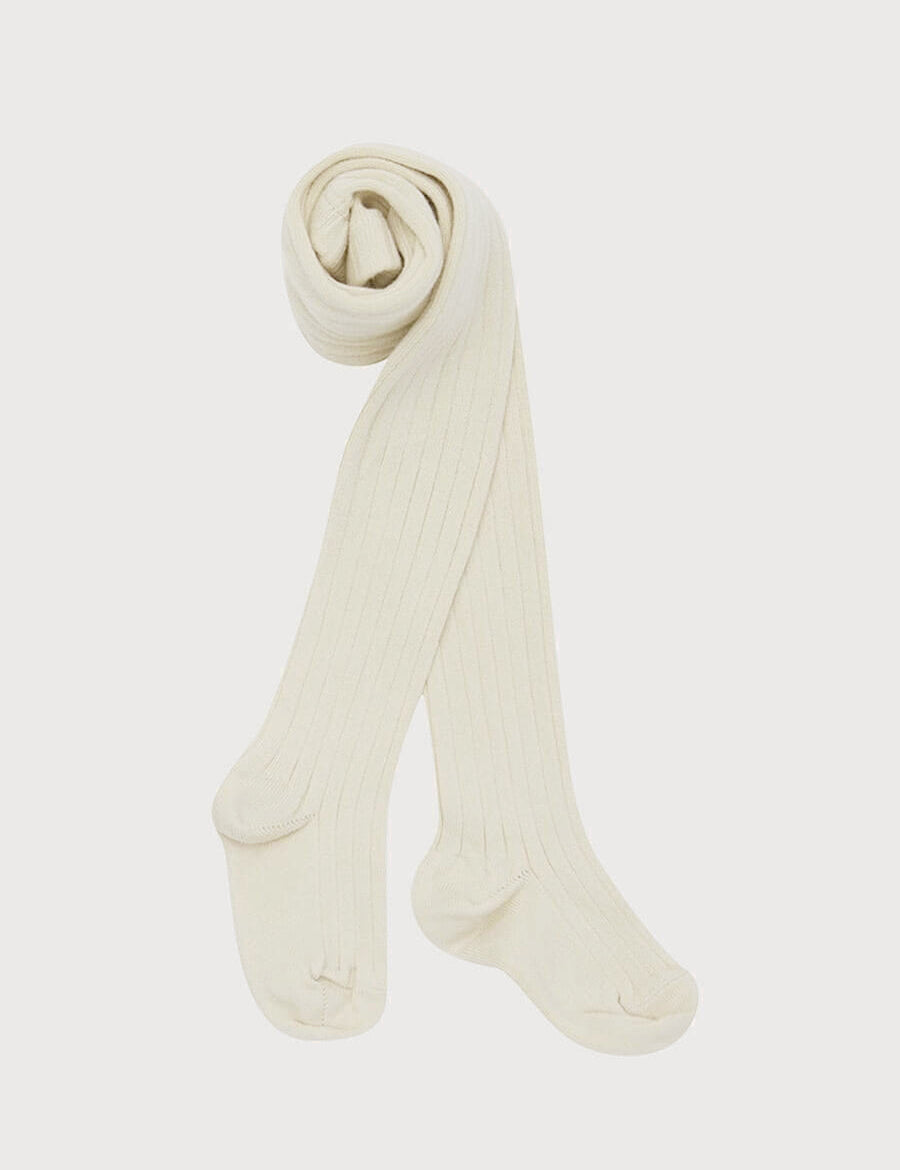 Beige Ribbed Tights (0mths-10yrs) Tights  from Pepa London