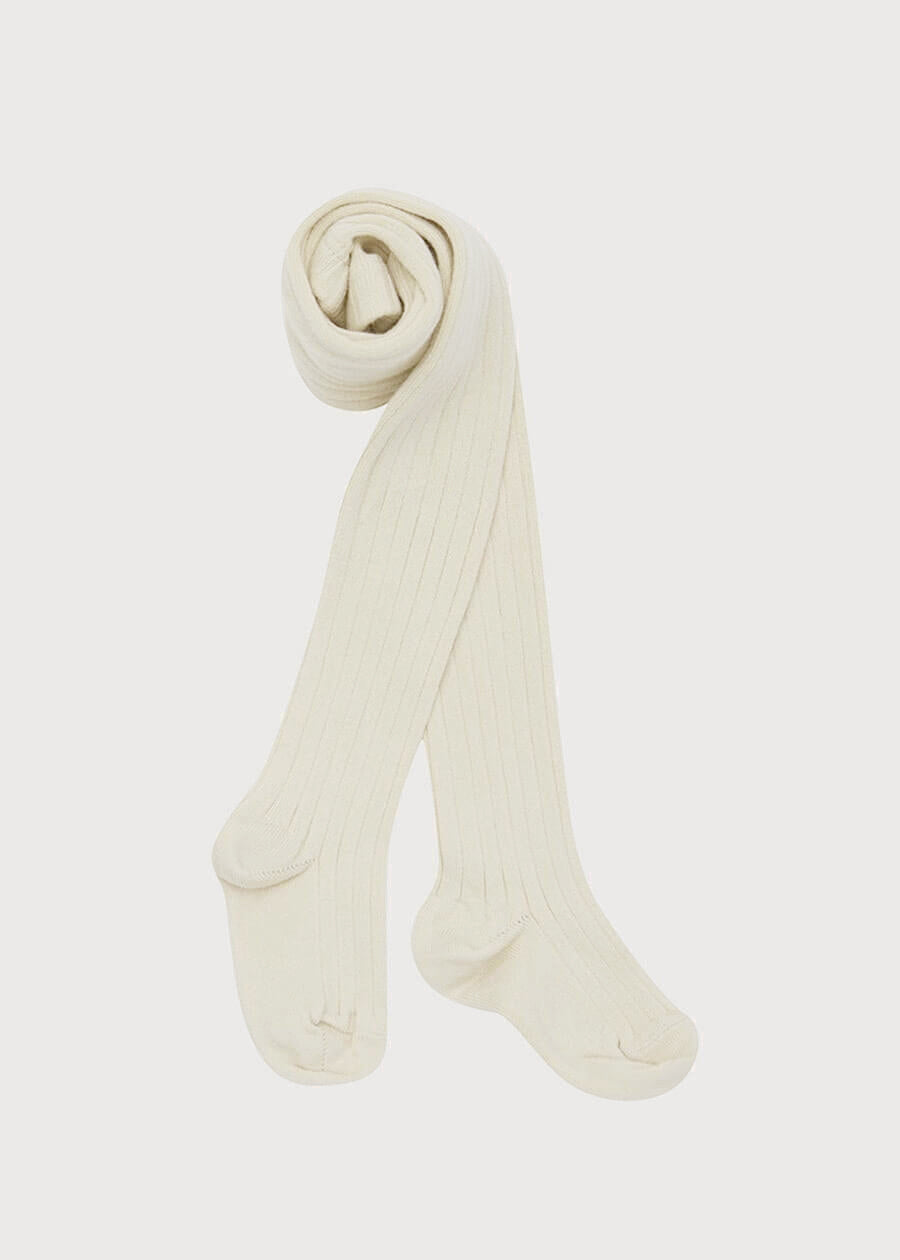 Beige Ribbed Tights (0mths-10yrs) Tights  from Pepa London