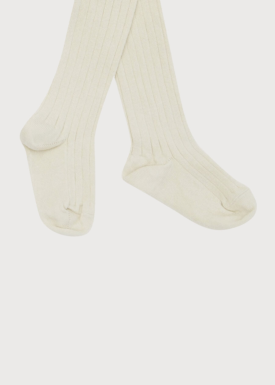 Beige Ribbed Tights (0mths-10yrs) Tights  from Pepa London