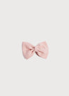 Pink Linen Small Bow Clip Hair Accessories  from Pepa London