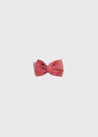 Raspberry Linen Small Bow Clip Hair Accessories  from Pepa London