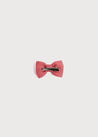 Raspberry Linen Small Bow Clip Hair Accessories  from Pepa London
