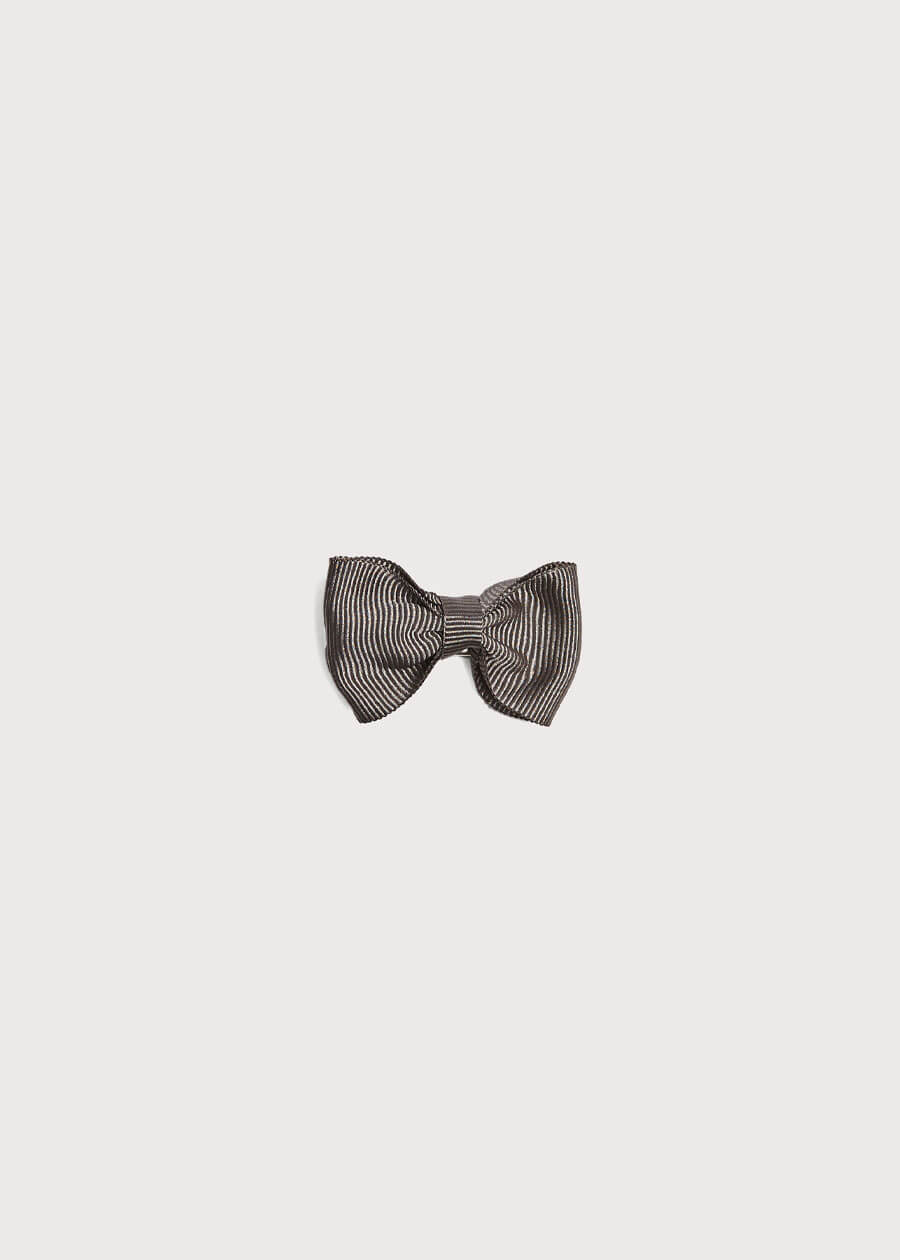 Dark Grey Small Bow Clip Hair Accessories  from Pepa London