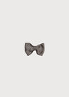 Dark Grey Small Bow Clip Hair Accessories  from Pepa London